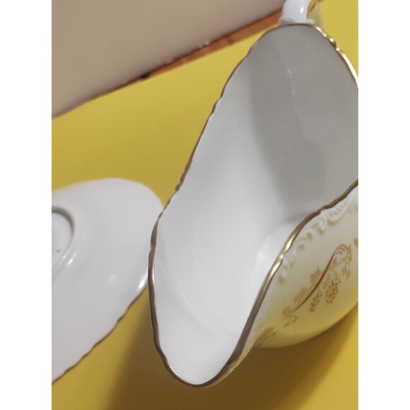 Vintage Coalport England Gravy Boat & Underplate "Burgundy" Pattern - Picture 11 of 14